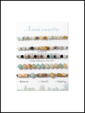 Crystal Bracelet Set Stackable Healing Gemstone Stretch Beaded Bracelets Women